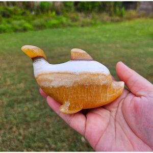 orange calcite dolphin 4.2 in